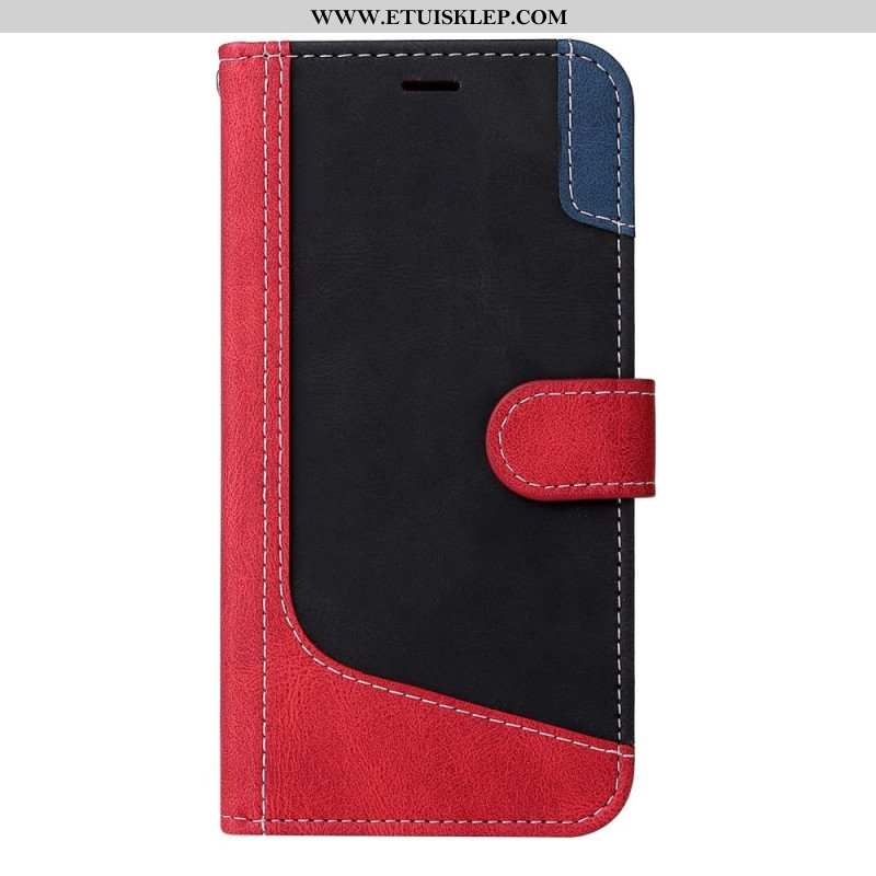 Etui Folio do Xiaomi 13 z Łańcuch Trójkolorowy Pasek